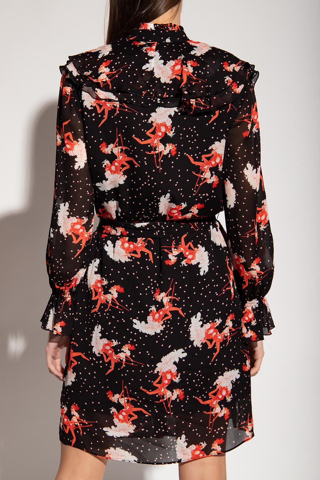 【完売必至】DIANE von FURSTENBERG 花柄ミニドレス Diane von Furstenberg Pink White Floral Shadows Reina L/S